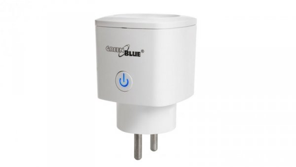 Zdalnie sterowane gniazdko WiFi GreenBlue, Android/iOS/Alexa/Google Home, zuż. energii, timer, max 3680W, typ E, GB720 E