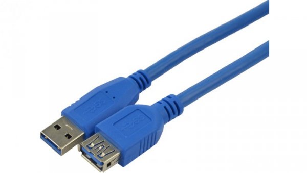 Kabel przedłużacz USB 3.0 A (wtyk / gniazdo) niebieski 1,8m