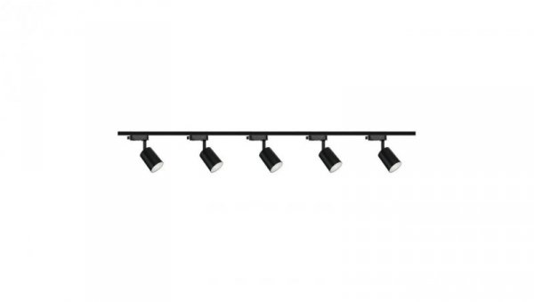 Zestaw 5x lampa SIENA ALU Track czarna z żarówką led gu10 PHILIPS 5W ciepła biała + szynoprzewód 2m kolor czarny