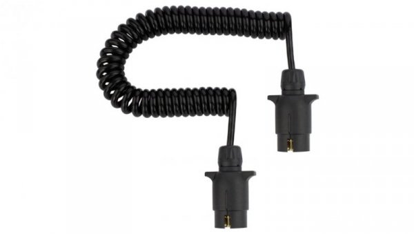 Przewód spiralny QLY-s kabel do przyczepy zakończony plastikowymi wtykami 7-pin 12V 3m