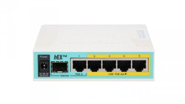 Router 5x RJ45 1000Mb/s, 1x SFP, 1x USB MikroTik hEX PoE