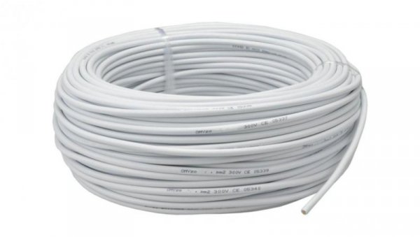 Przewód prądowy H03VV-F / OMY 300V 2x0,5 biały linka Elektrokabel 25m