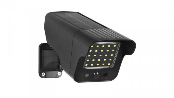 Solarna atrapa kamery, migająca dioda, czujnik ruchu, oświetlenie LED, naklejka gratis, SOL1803S