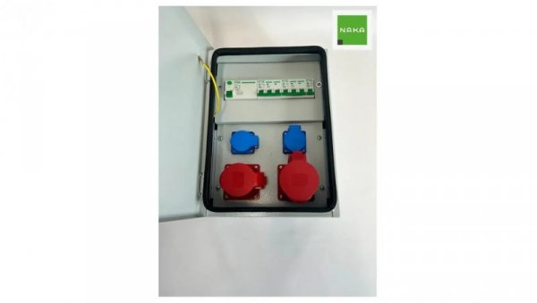 IP54 Metalowa rozdzielnica ścienna CEE 32A 16A 2x230V z bezpiecznikami FI 94V-1
