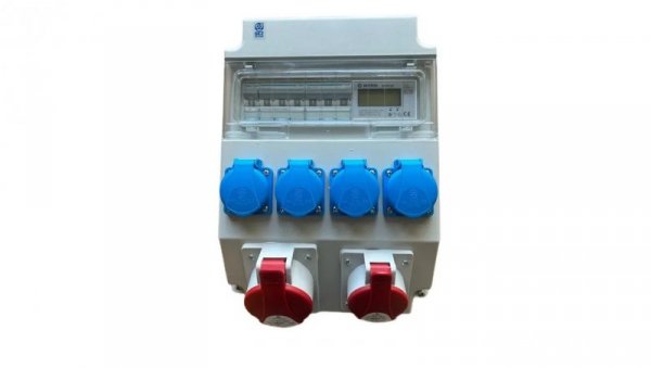 Rozdzielnica elektryczna CEE 32A 16A 4x 230V z bezpiecznikami HAGER / licznik energii 97H-2