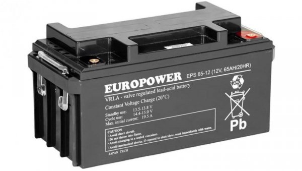 Akumulator AGM EUROPOWER serii EPS 12V 65Ah (Żywotność 8-12 lat)