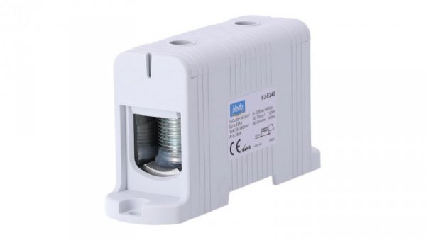 Blok rozdzielczy odgałęźny Al/Cu 35-240mm2 (max. 240mm2) na szynę TH35 szary FJ-E240 HEDO