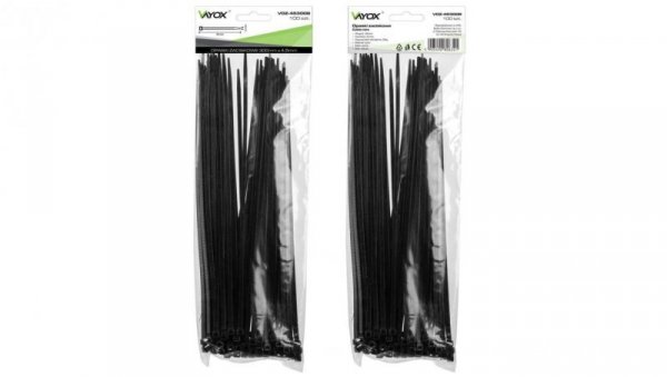 Opaski zaciskowe 4,5mm / 300mm czarne 100 szt. VOZ-45300B Vayox