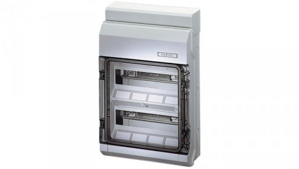 Rozdzielnica natynkowa hermetyczna 2x12 modułów IP54 295x458x129mm plastikowa drzwi transparentne HENSEL