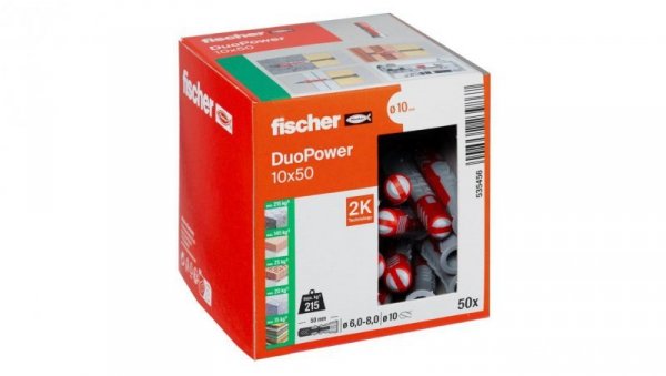 Kołki rozporowe uniwersalne DuoPower 10x50 50 sztuk FISCHER