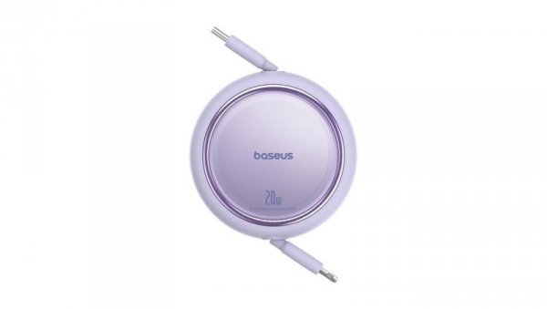 Kabel Baseus Free2Pull zwijany USB-C / Lightning 20W 1m - fioletowy