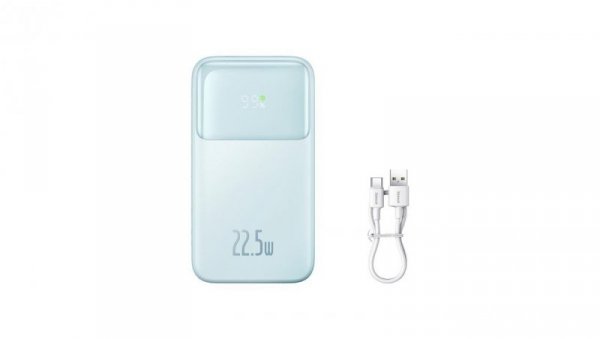 Powerbank Baseus Comet Series z wyświetlaczem 10000mAh 22.5W - niebieski + kabel USB-A - USB-C 0.3m