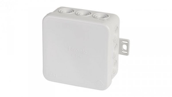 Puszka instalacyjna natynkowa E125 75x75x40mm bezhalogenowa IP54 szara F-TRONIC
