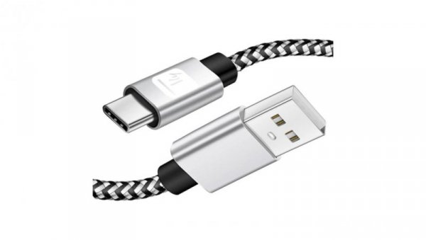 Kabel USB 2.0 USB-A na USB-C 3A czarno-szary oplot iICOC MU2AC-005-AL /0.5 m/