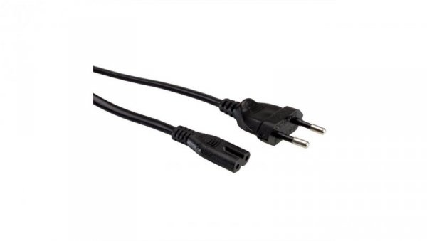 VALUE Kabel zasilający Euro z płaską wtyczką do C7, 2-biegunowy, czarny, 1 m
