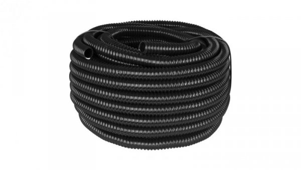 Rura karbowana elektroinstalacyjna GUS (RSF) 50mm wzmocniona spiralą giętka samogasnąca peszel elastyczny 320N PVC UV czarna 30m