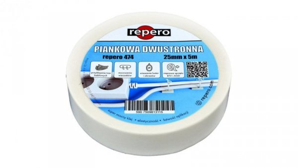 Taśma piankowa dwustronna REPERO 474 Double Sided 25mm/5m