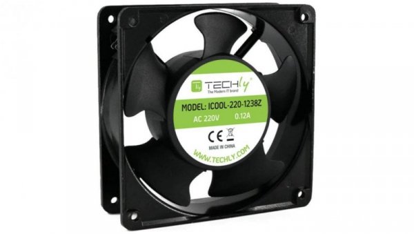 wentylator 120x120x38 mm 220V AC Aluminiowy Techly