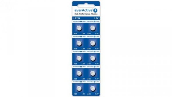 10 x bateria alkaliczna mini everActive AG5 G5 LR754 LR48
