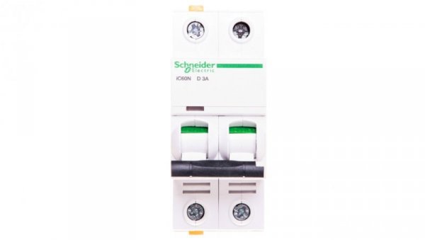 Wyłącznik nadprądowy 2P D 3A 6kA AC iC60N-D3-2 A9F05203