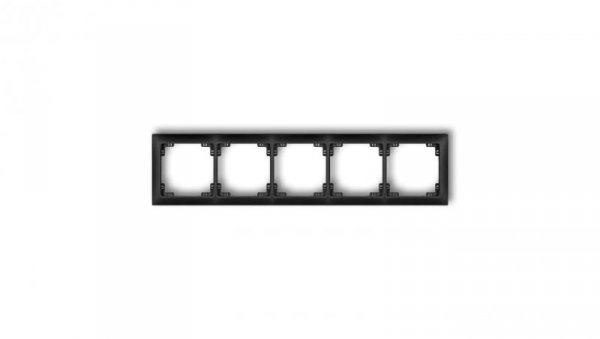 DECO Ramka uniwersalna pięciokrotna z tworzywa DECO Soft czarny mat 12DRSO-5