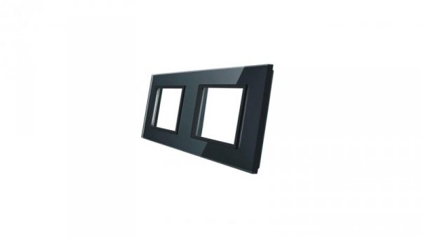 Livolo PODWÓJNA CZARNA RAMKA SZKLANA 150 x 80mm GPF-2-62