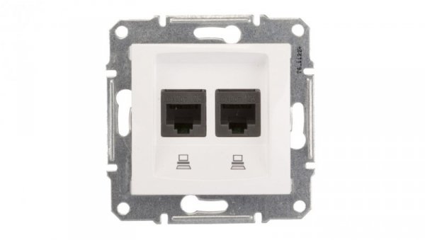 Sedna Gniazdo komputerowe podwójne RJ45 kat.5e UTP białe SDN4400121