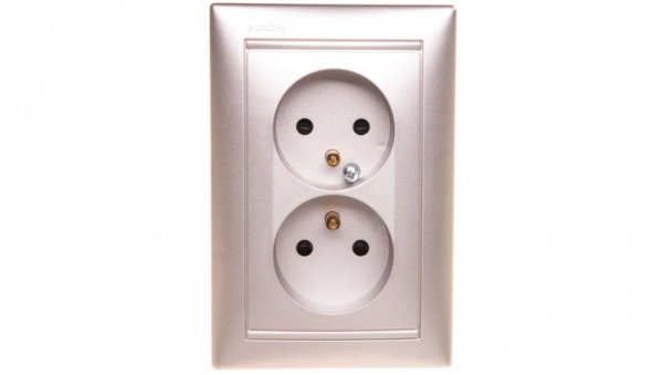 VALENA Gniazdo podwójne z/u 16A IP20 aluminium 770277