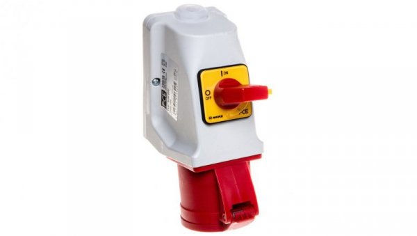 Gniazdo KOMBI z rozłącznikiem 0-1 M25 32A 5P 400V czerwone IP44 925-6w
