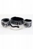 Wiązania-MARCUS 716011 Set collar with hand cuffs metal chain tracery silver bdsm Valentine day