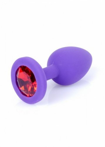 Plug-Jewellery Purple Silikon PLUG Small- Red Diamond