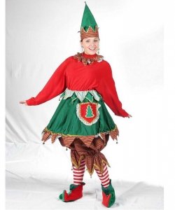 Profesjonalny strój pomocnczki Świętego Mikołaja - Pani Elf Deluxe