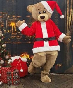 Chodząca żywa duża maskotka - Miś Santa Claus