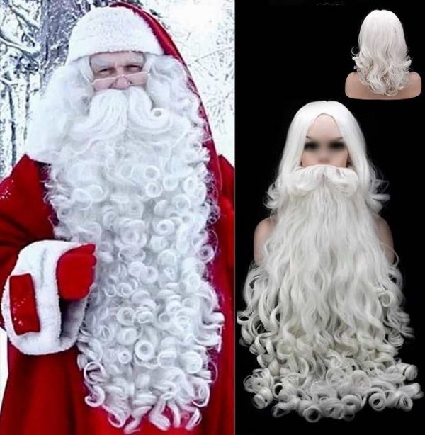 Zarost Świętego Mikołaja Gwiazdora z broda o długości 80 cm