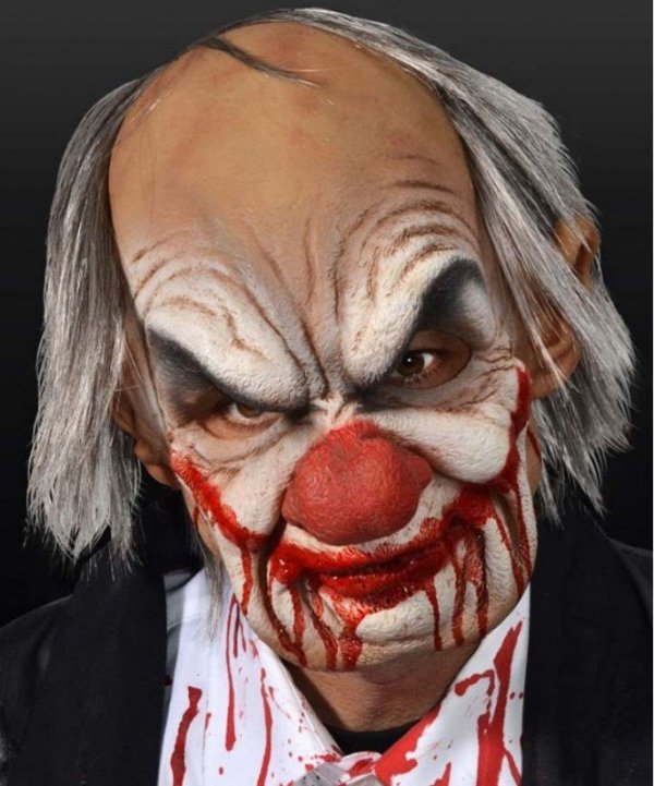Maska lateksowa z peruką - Kanibal Clown