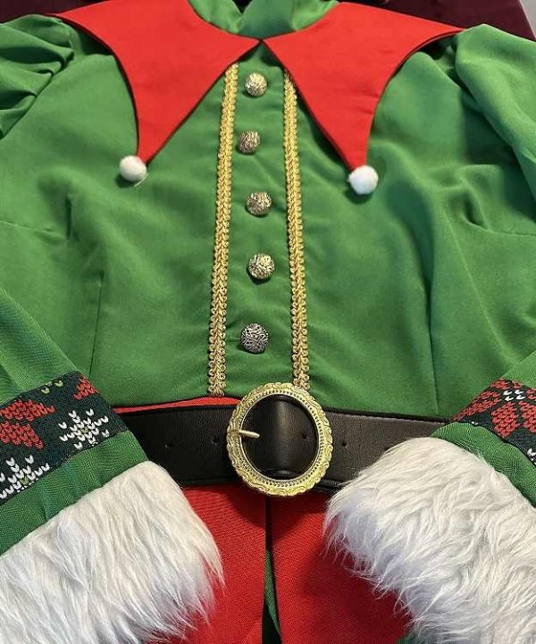 Kostium świąteczny Zielony Elf Pani Mundurek - widok z bliska pas