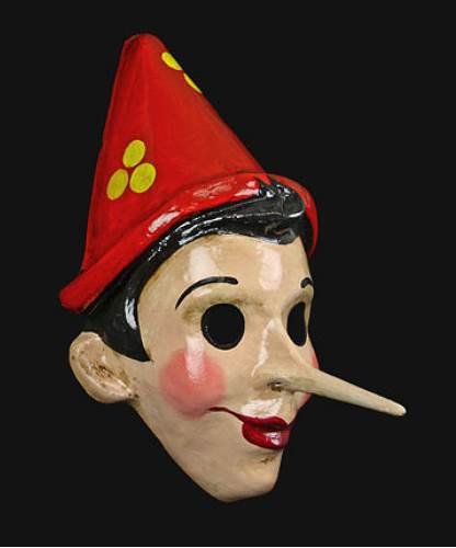 Maska wenecka - Pinocchio Benigni Red