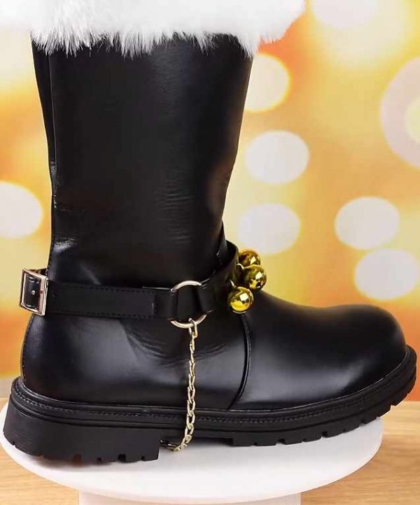 Santa boot bells – brass bells on adjustable straps