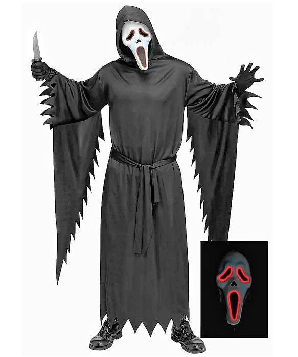 Świecąca maska Scream w kostiumie na Halloween