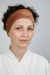 Opaska kosmetyczna welurowa kolor jasny brąz