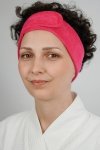 Opaska kosmetyczna welurowa kolor róż malina