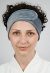 welurowa opaska kosmetyczna popielata