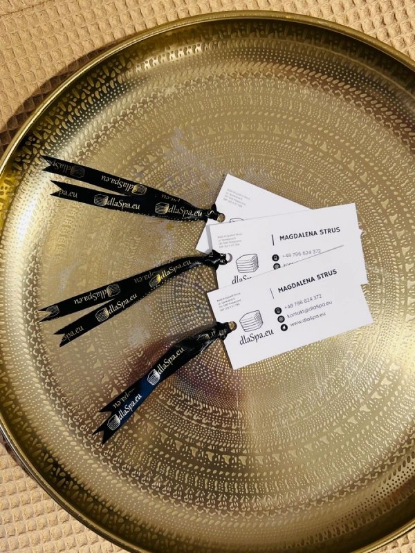 Wstążka czarna ze złotym logo