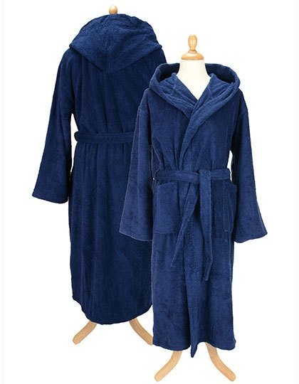 Szlafrok frotte z kapturem garantowy FRENCH NAVY