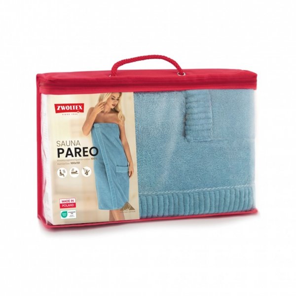 Pareo do sauny niebieskie personalizowane