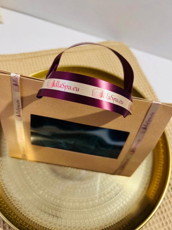 Wstążka złota z czerwonym metalizowanym nadrukiem