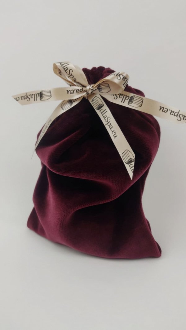 Woreczek welurowy z wstążeczką z logo