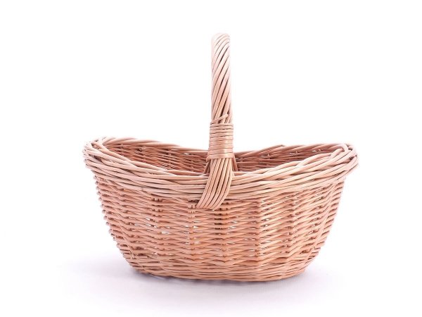 Koszyk Wiklinowy Kosz na zakupy Wałkowy Owalny 34cm - sklep z wiklina - zdjecie 1