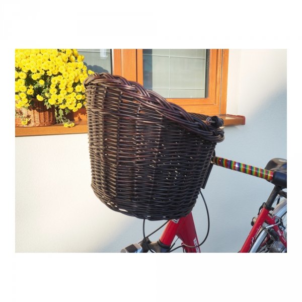 Kosz rowerowy przedni Haki Wenge - sklep z wiklina - zdjęcie 1