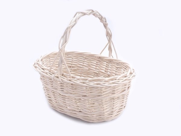 Koszyczek Wielkanocny Cierń Owalny Biały 25cm - Sklep z wiklina - zdjęcie